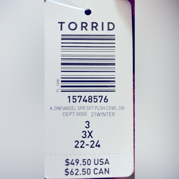 Torrid zinfandel cherry red super soft plush cowl sweatshirt size 2X (2) NWT - Picture 9 of 11